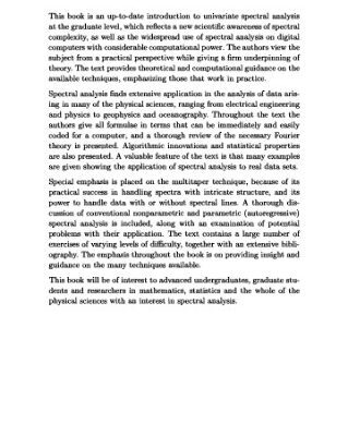 خرید و دانلود نسخه کامل کتاب Spectral Analysis for Physical Applications