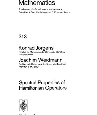 خرید و دانلود نسخه کامل کتاب Spectral Properties of Hamiltonian Operators