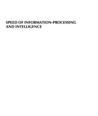 خرید و دانلود نسخه کامل کتاب Speed of Information-Processing and Intelligence