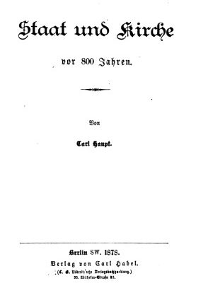 خرید و دانلود نسخه کامل کتاب Staat und Kirche vor 800 Jahren