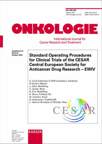 خرید و دانلود نسخه کامل کتاب Standard Operating Procedures for Clinical Trials of the Central European Society for Anticancer Drug Research (Cesar-Ewiv (Supplement Issue: Onkologie 2003, 6)_68bb4fb25a109.jpeg خرید و دانلود نسخه کامل کتاب Standard Operating Procedures for Clinical Trials of the Central European Society for Anticancer Drug Research (Cesar-Ewiv (Supplement Issue: Onkologie 2003, 6)
