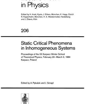 خرید و دانلود نسخه کامل کتاب Static Critical Phenomena in Inhomogeneous Systems