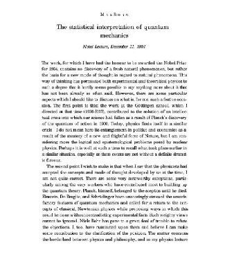 خرید و دانلود نسخه کامل کتاب Statistical interpretation of quantum mechanics (Nobel lecture)