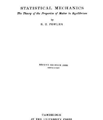خرید و دانلود نسخه کامل کتاب Statistical Mechanics: The Theory of Properties of Matter in Equilibrium