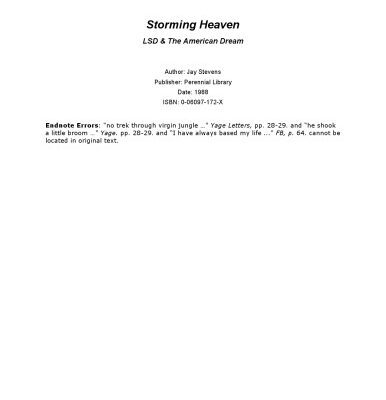 خرید و دانلود نسخه کامل کتاب Storming Heaven:  LSD and the American Dream