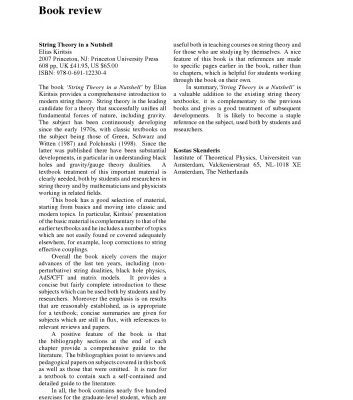 خرید و دانلود نسخه کامل کتاب String theory in a nutshell