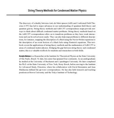 خرید و دانلود نسخه کامل کتاب String theory methods for condensed matter physics
