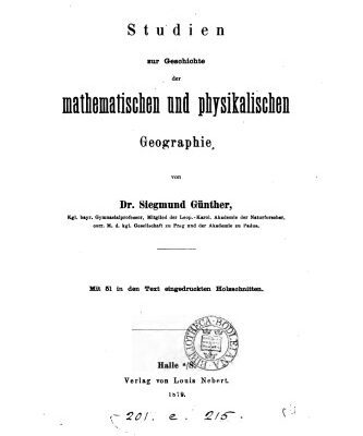 خرید و دانلود نسخه کامل کتاب Studien zur Geschichte der mathematischen und physikalischen Geographie