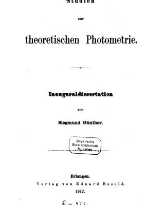 خرید و دانلود نسخه کامل کتاب Studien zur theoretischen Photometrie