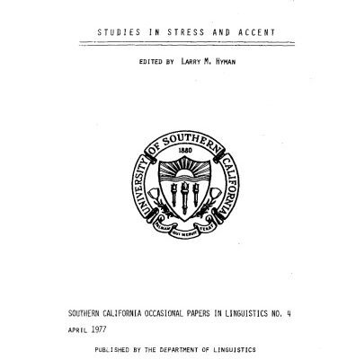 خرید و دانلود نسخه کامل کتاب Studies in Stress and Accent (Southern California Occasional Papers in Linguistics 4)