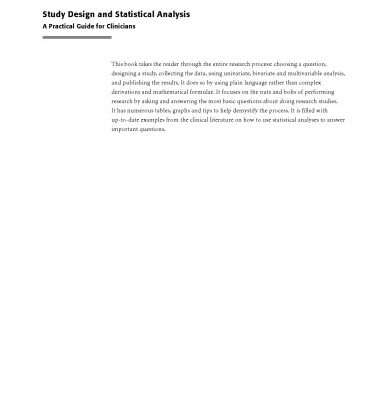 خرید و دانلود نسخه کامل کتاب Study Design and Statistical Analysis: A Practical Guide for Clinicians