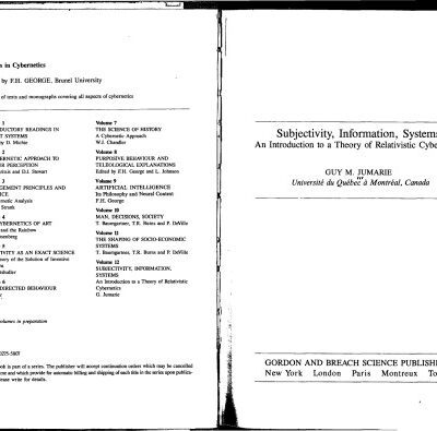 خرید و دانلود نسخه کامل کتاب Subjectivity, Information, Systems: An Introduction to a Theory of Relativistic Cybernetics