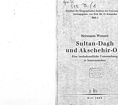 خرید و دانلود نسخه کامل کتاب Sultan-Dagh und Akschehir-Ova. Eine landeskundliche Untersuchung in Inneranatolien