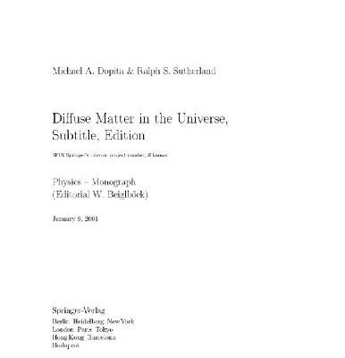 خرید و دانلود نسخه کامل کتاب Sutherland. Diffuse Matter in the Universe