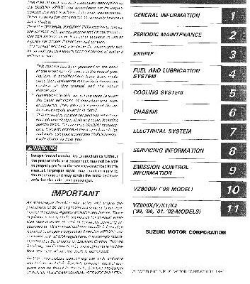 خرید و دانلود نسخه کامل کتاب Suzuki VZ Repair Manual