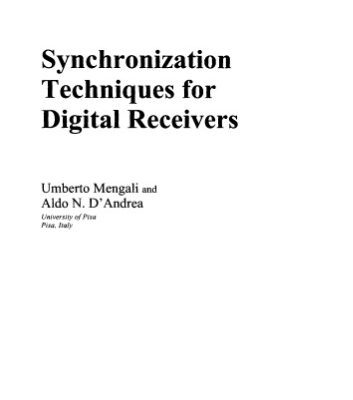 خرید و دانلود نسخه کامل کتاب Synchronization Techniques for Digital Receivers (Applications of Communications Theory)