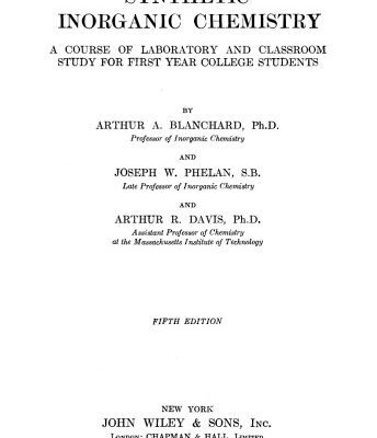 خرید و دانلود نسخه کامل کتاب Synthetic Inorganic Chemistry. A Course of Laboratory And Classroom Study For First Year College Students