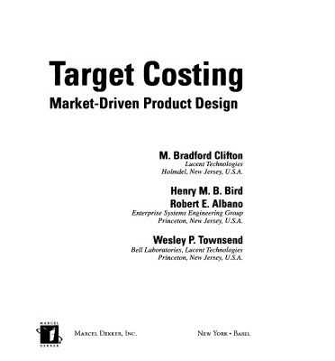 خرید و دانلود نسخه کامل کتاب Target Costing Market Driven Product Design