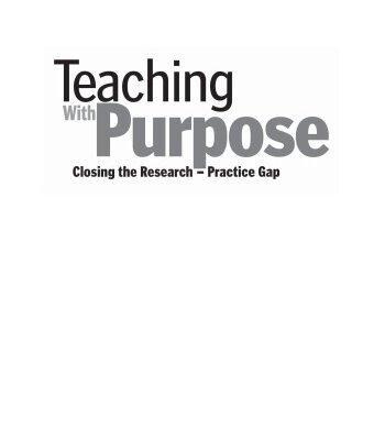 خرید و دانلود نسخه کامل کتاب Teaching with Purpose: Closing the Research-Practice Gap