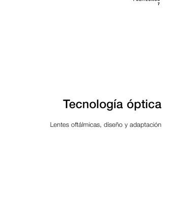 خرید و دانلود نسخه کامل کتاب Tecnología óptica; Lentes oftálmicas, diseño y adaptación