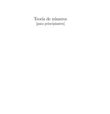 خرید و دانلود نسخه کامل کتاب Teoría de números [para principiantes]