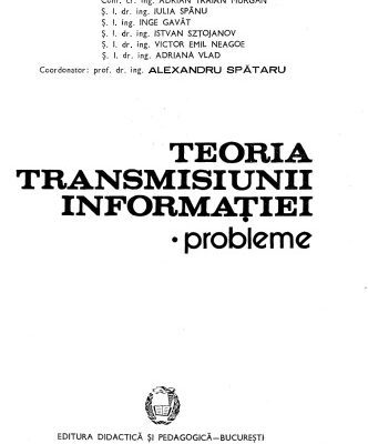 خرید و دانلود نسخه کامل کتاب Teoria transmisiunii informației, probleme