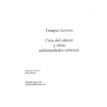 خرید و دانلود نسخه کامل کتاب Terapia Gerson Cura del Cancer y Otras Enfermedades Cronicas