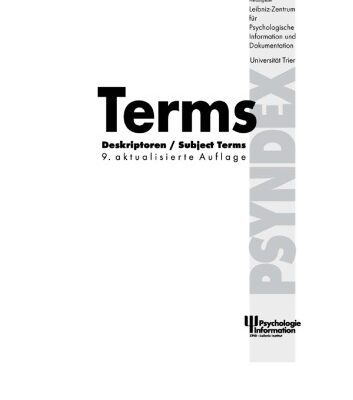 خرید و دانلود نسخه کامل کتاب Terms – Deskriptoren/Subject Terms