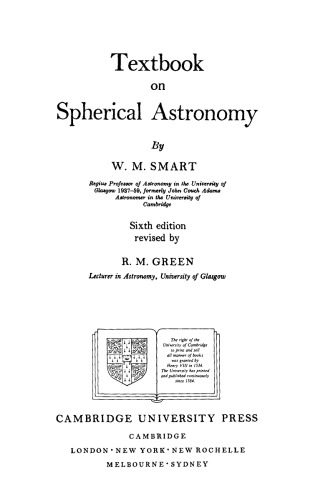 خرید و دانلود نسخه کامل کتاب Textbook on Spherical Astronomy_68bc82cdd2206.jpeg خرید و دانلود نسخه کامل کتاب Textbook on Spherical Astronomy
