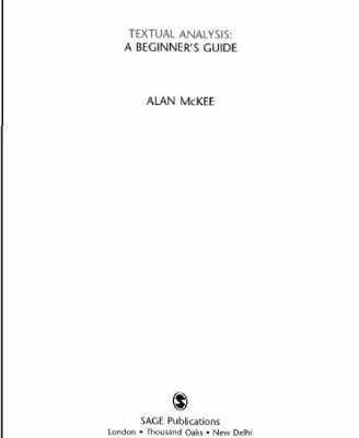 خرید و دانلود نسخه کامل کتاب Textual Analysis: A Beginner’s Guide