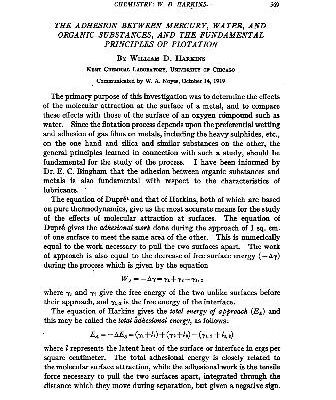 خرید و دانلود نسخه کامل کتاب The Adhesion Between Mercury, Water, and Organic Substances, and the Fundamental Principles of Flotation