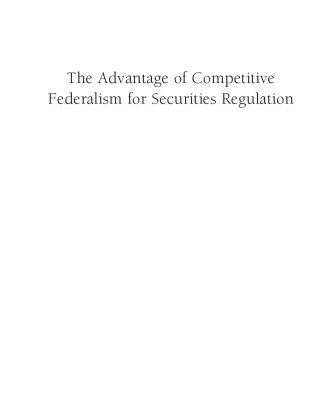 خرید و دانلود نسخه کامل کتاب The Advantage of Competitive Federalism for Securities