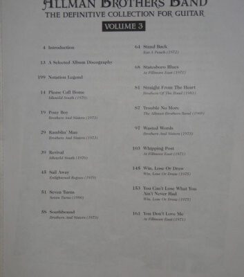 خرید و دانلود نسخه کامل کتاب The Allman Brothers Band The Definitive Collection for Guitar Vol 3