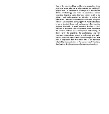 خرید و دانلود نسخه کامل کتاب The Ancient Mind: Elements of Cognitive Archaeology (New Directions in Archaeology)