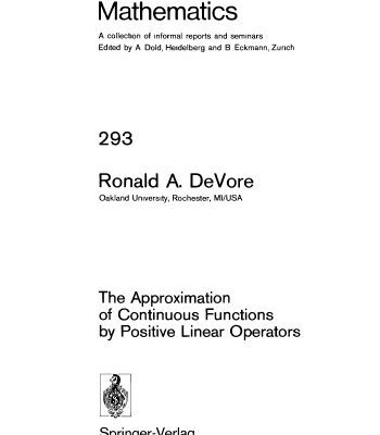 خرید و دانلود نسخه کامل کتاب The Approximation of Continuous Functions by Positive Linear Operators