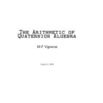 خرید و دانلود نسخه کامل کتاب The Arithmetic of Quaternion Algebra