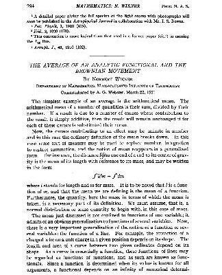 خرید و دانلود نسخه کامل کتاب The Average of an Analytic Functional and the Brownian Movement