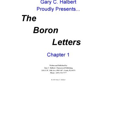خرید و دانلود نسخه کامل کتاب The Boron Letters