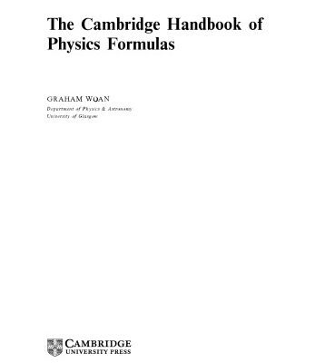 خرید و دانلود نسخه کامل کتاب The Cambridge handbook of physics formulas