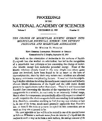 خرید و دانلود نسخه کامل کتاب The Change of Molecular Kinetic Energy into Molecular Potential Energy The Entropy Principle and Molecular Association