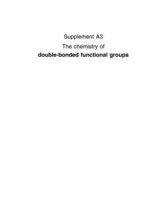 خرید و دانلود نسخه کامل کتاب The chemistry of functional groups. Supplement A3: The Chemistry of Double-Bonded Functional Groups