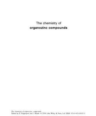 خرید و دانلود نسخه کامل کتاب The Chemistry of Organozinc Compounds