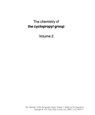 خرید و دانلود نسخه کامل کتاب The Chemistry of the Cyclopropyl Group