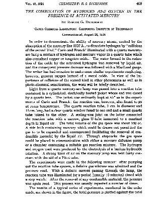 خرید و دانلود نسخه کامل کتاب The Combination of Hydrogen and Oxygen in the Presence of Activated Mercury