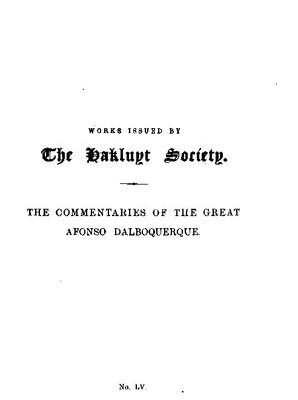خرید و دانلود نسخه کامل کتاب The Commentaries of the Great Afonso Dalbuquerque, Second Viceroy of India