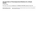 خرید و دانلود نسخه کامل کتاب The derivation of thermodynamical relations for a simple system