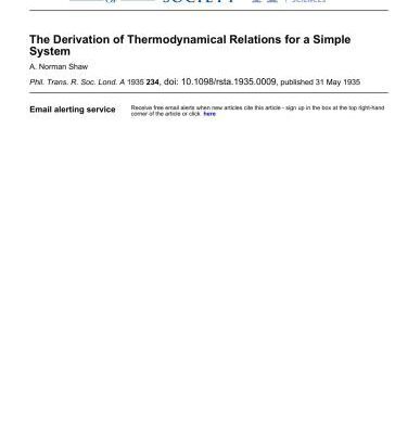 خرید و دانلود نسخه کامل کتاب The derivation of thermodynamical relations for a simple system