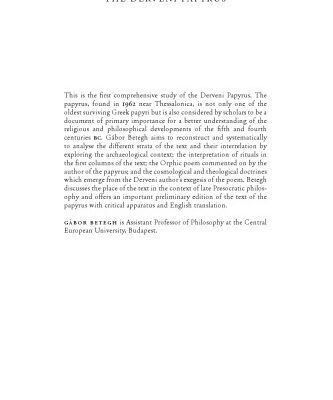 خرید و دانلود نسخه کامل کتاب The Derveni Papyrus: Cosmology, Theology and Interpretation