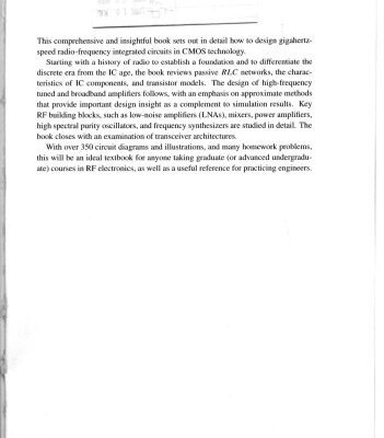 خرید و دانلود نسخه کامل کتاب The design of CMOS radio-frequency integrated circuits