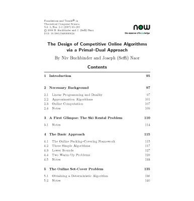 خرید و دانلود نسخه کامل کتاب The Design of Competitive Online Algorithms via a Primal-Dual Approach